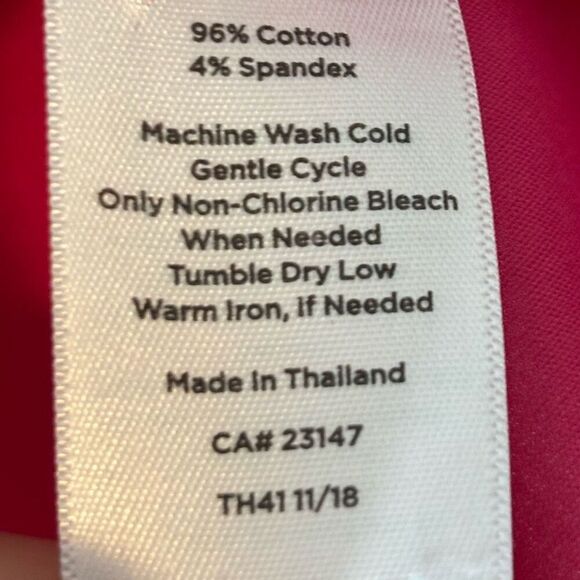 Talbots 14 Non-iron cotton rose pink sleeveless button front collared spandex bl - Picture 7 of 8